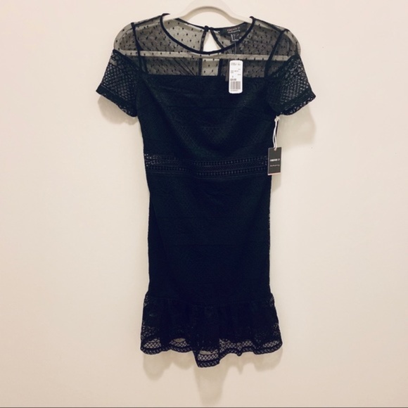 NWT Forever 21 Black Dress with Sheer Detail - Picture 2 of 4